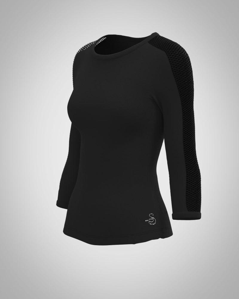 SAGESTER T-shirt with glittered mesh insert Mod.084