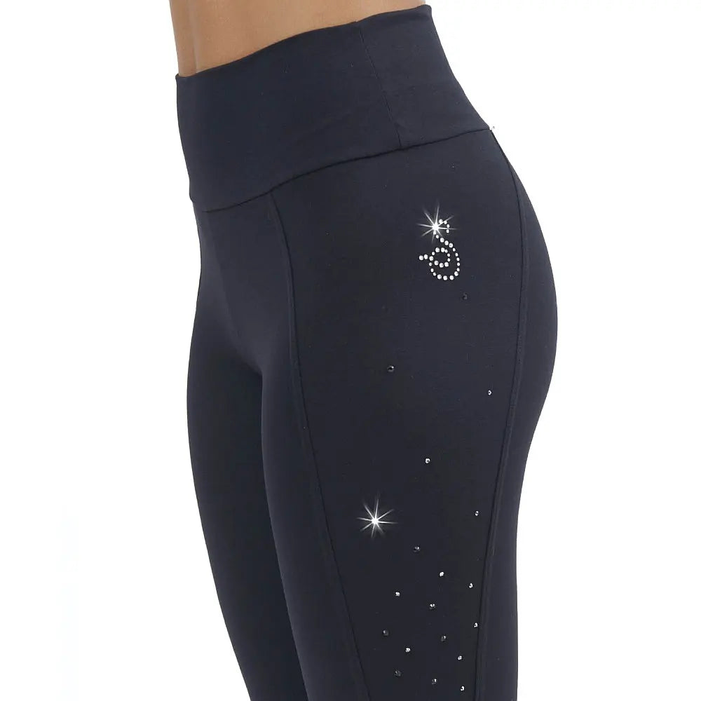 SAGESTER Microfibre skating leggings with crystals Mod. 470