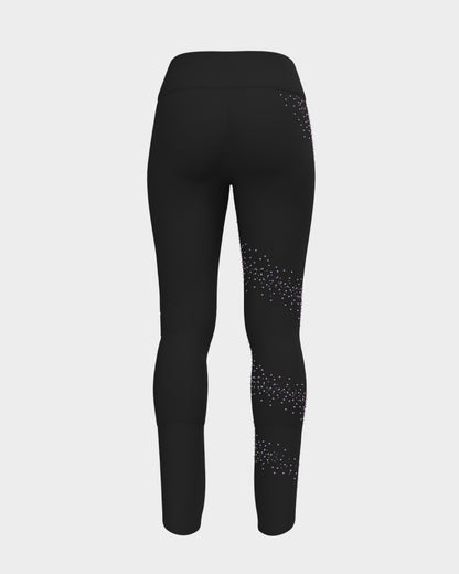 Sagester Thermal skating leggings with a spiral of crystals #478
