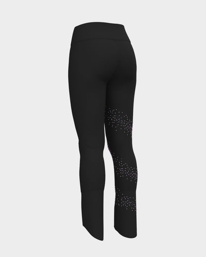 Sagester Thermal skating leggings with a spiral of crystals #478