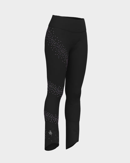 Sagester Thermal skating leggings with a spiral of crystals #478