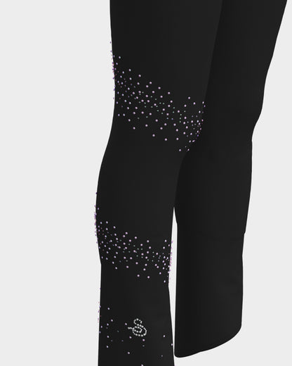 Sagester Thermal skating leggings with a spiral of crystals #478