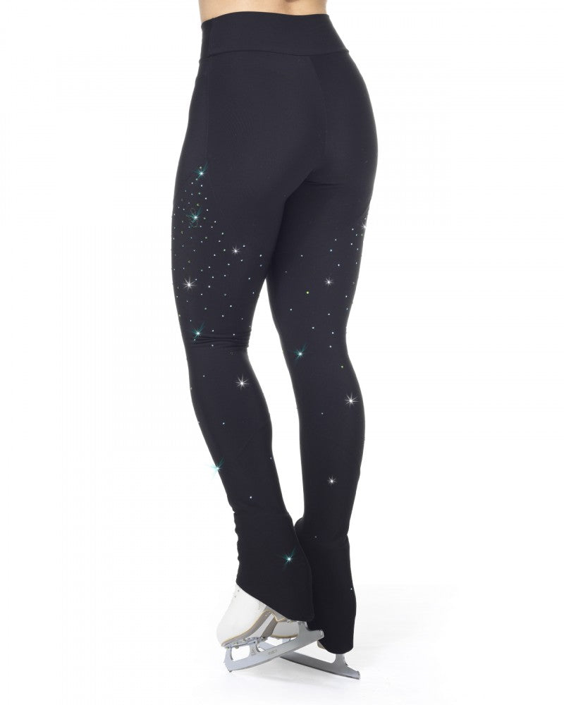 Sagester Green thermal leggings with crystals #474