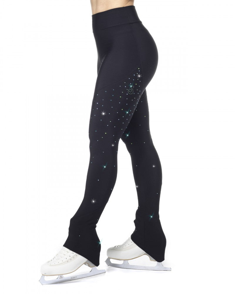 Sagester Green thermal leggings with crystals #474