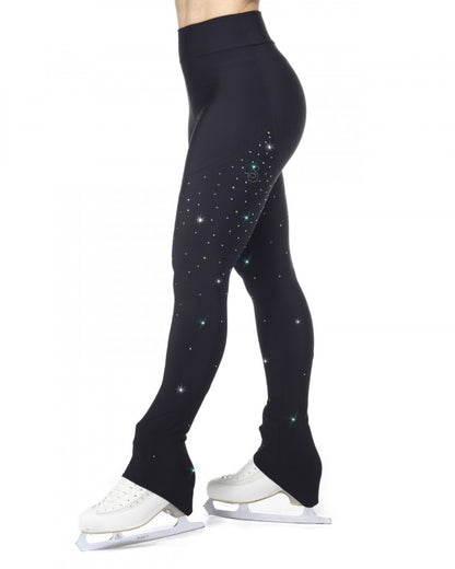 Sagester Green thermal leggings with crystals #474