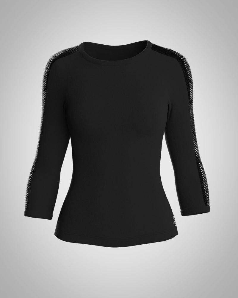 SAGESTER T-shirt with glittered mesh insert Mod.084