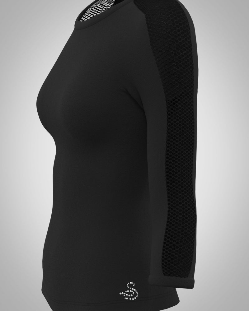 SAGESTER T-shirt with glittered mesh insert Mod.084