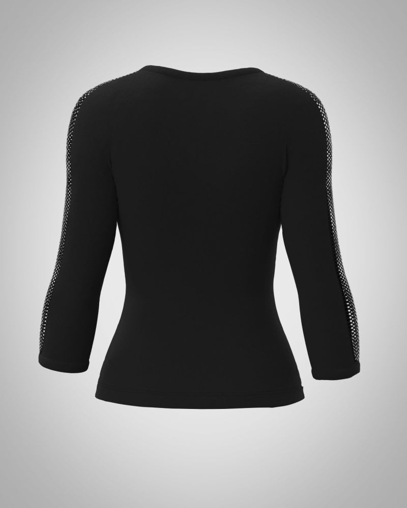 SAGESTER T-shirt with glittered mesh insert Mod.084